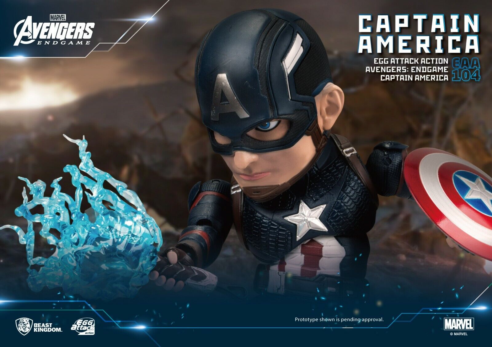 BEAST KINGDOM Egg Attack Action EAA-104 Captain America Avengers: Endgame -NEW