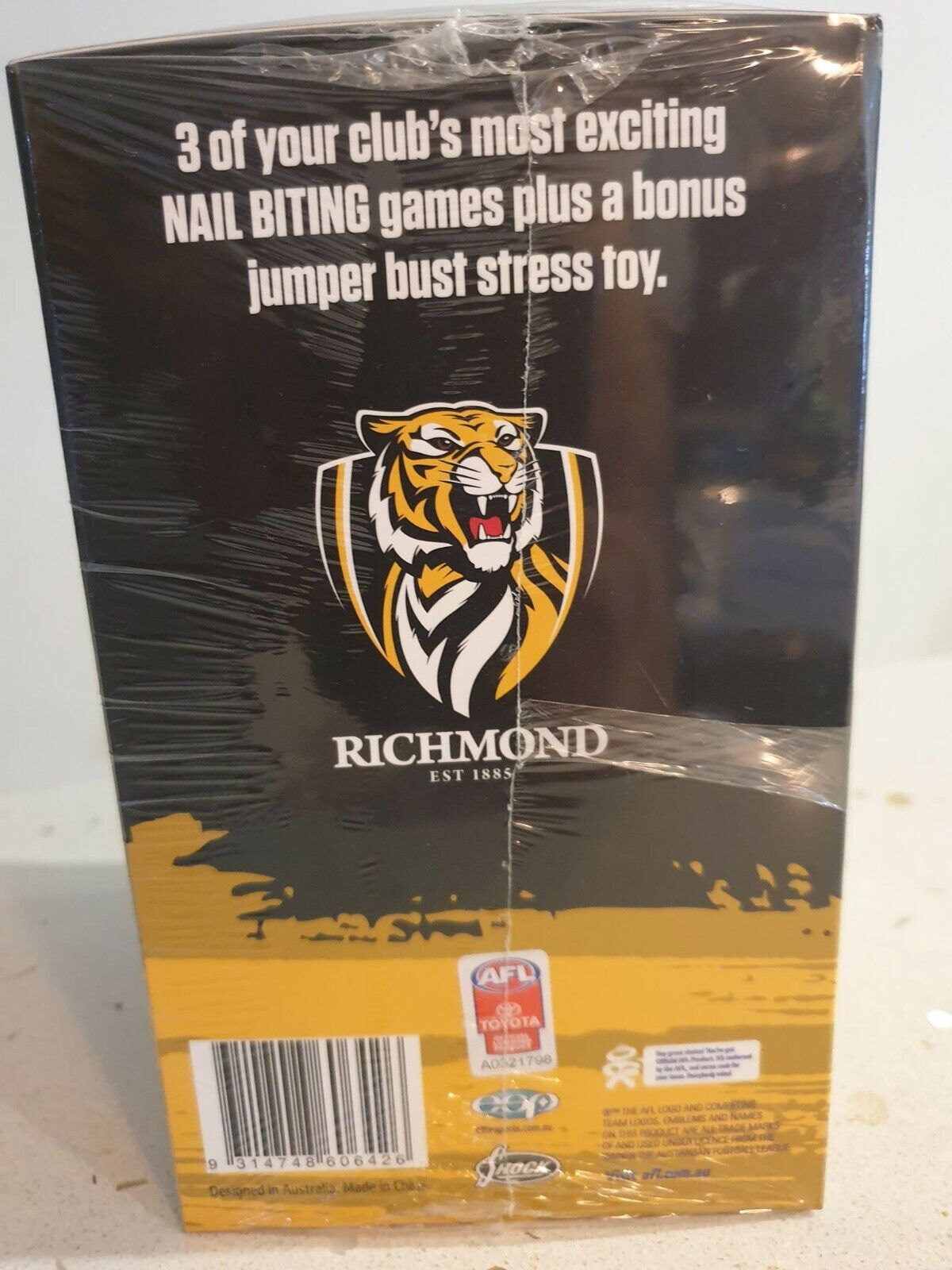 AFL NAIL BITERS 3 NAIL BITING GAMES PLUS BONUS Stress Toy (3 Disc Set DVD) NEW+S