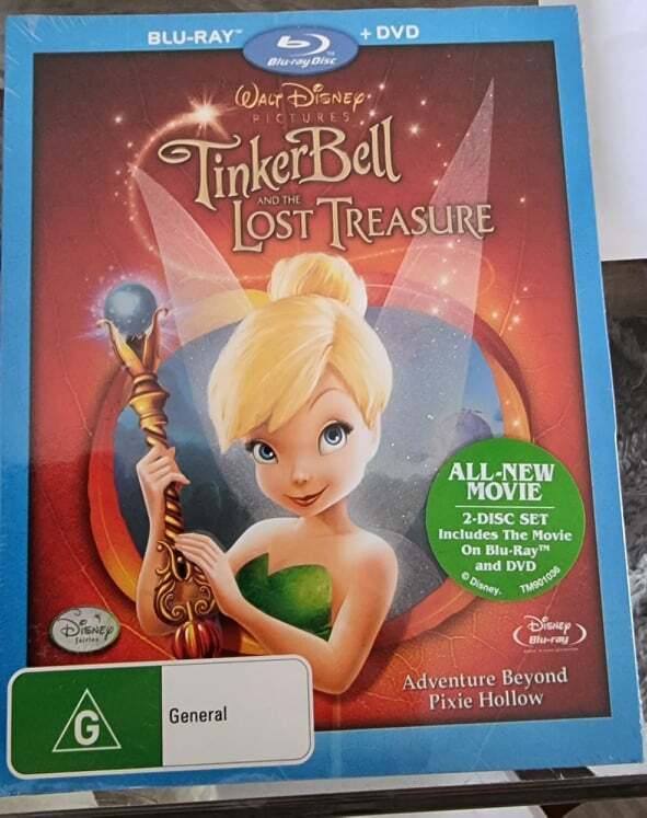 TINKER BELL & THE LOST TREASURE (BLU-RAY + DVD, 2009) Region B -NEW+SEALED