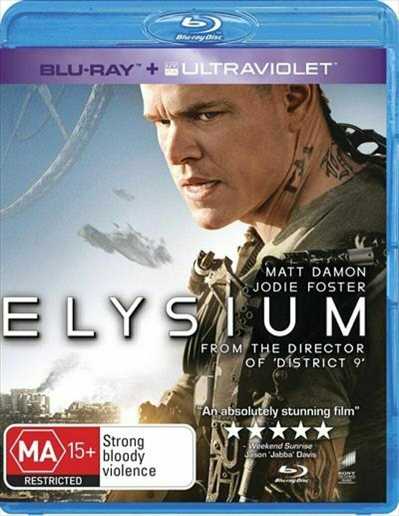 Elysium (Blu-ray+ULTRAVIOLET, 2013) NEW+SEALED 