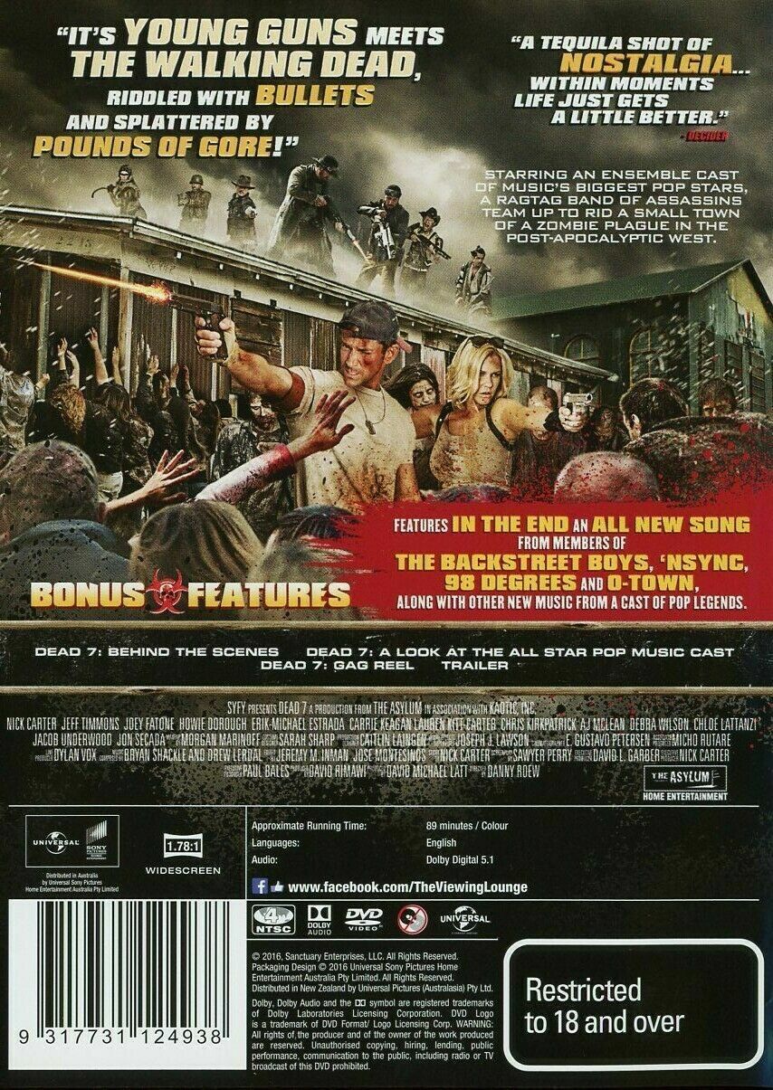 Dead 7 (DVD,2016) (Region 4)  Nick Carter - NEW+SEALED