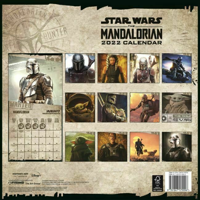 2022 Star Wars The Mandalorian Square Wall Calendar by Impact Merch I22174