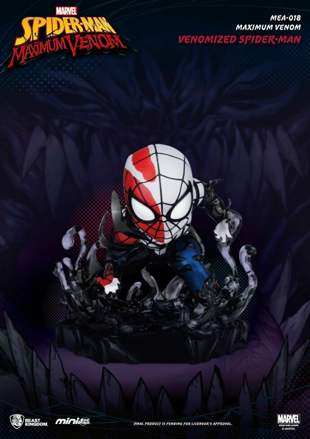 Maximum Venom:Venomized Spider-Man Mini Egg Attack Action Figure - Beast Kingdom