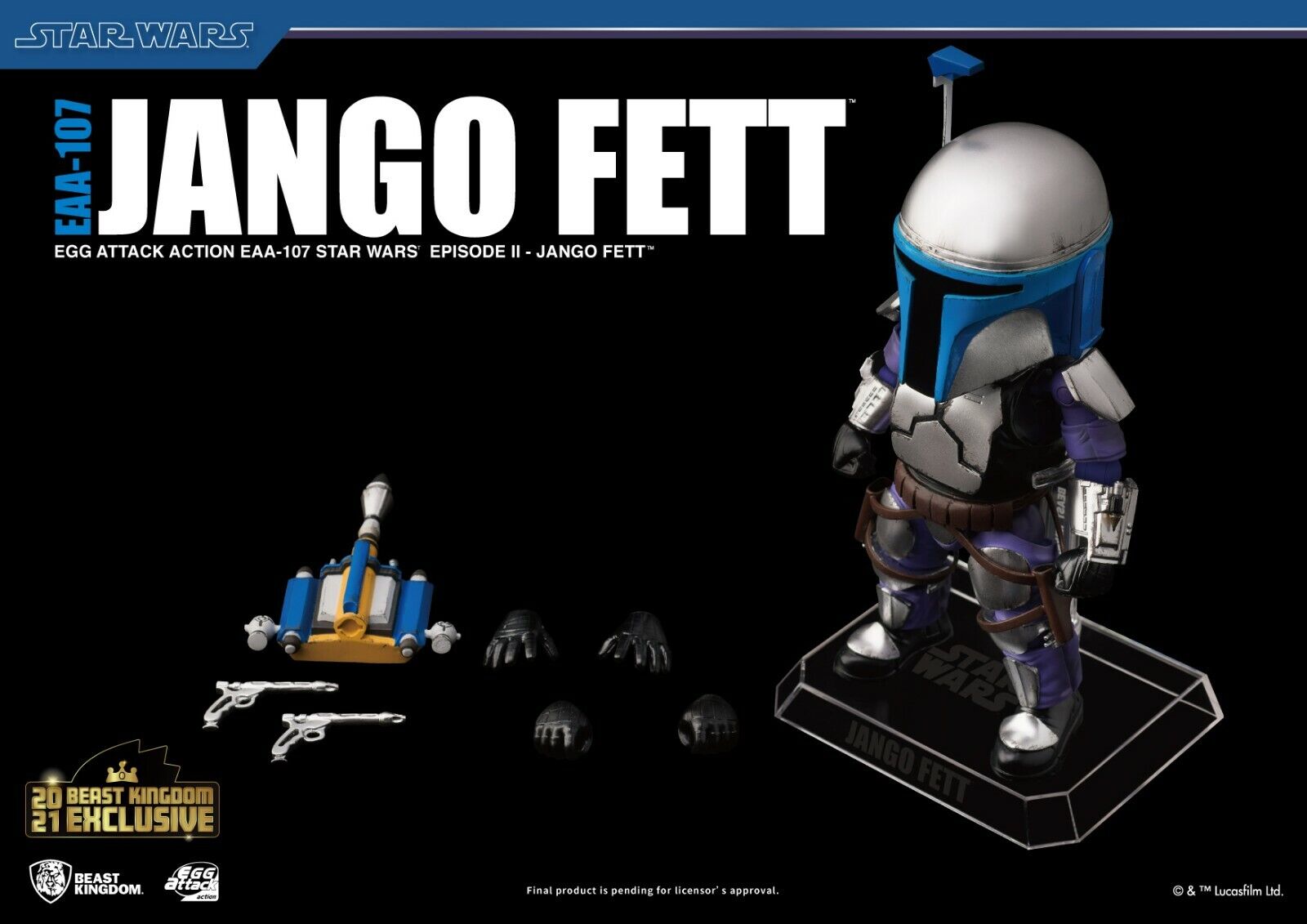 Beast Kingdom Egg Attack Action Star Wars Episode 2 Jango Fett SUMMER EXCLUSIVE 