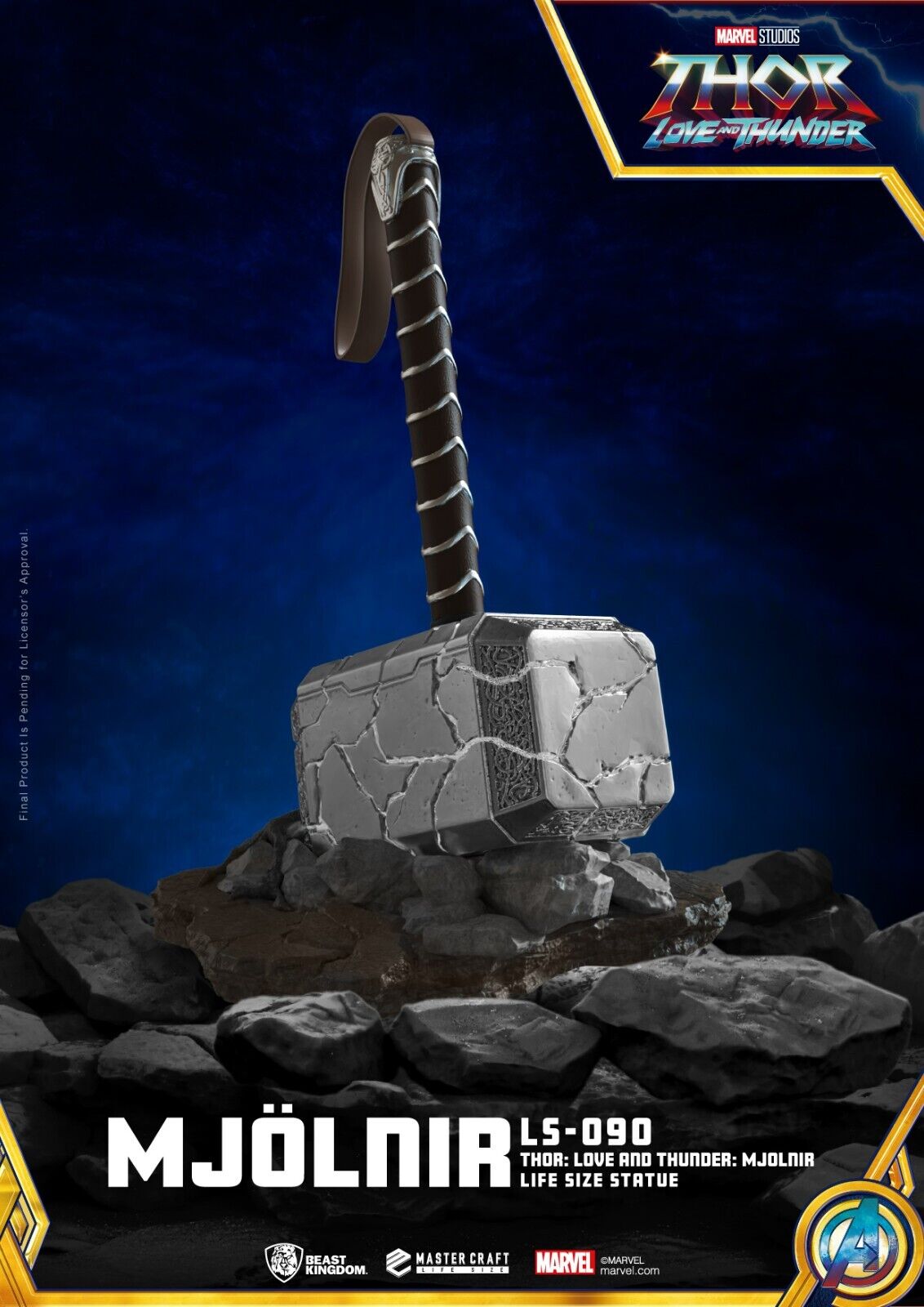 Beast Kingdom Life Size Thor Love and Thunder Mjolnir Statue Limited only 3000WW