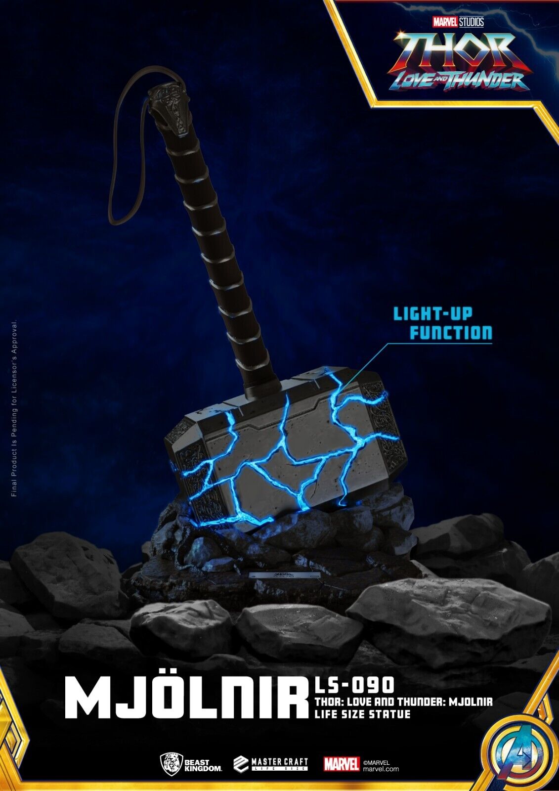 Beast Kingdom Life Size Thor Love and Thunder Mjolnir Statue Limited only 3000WW