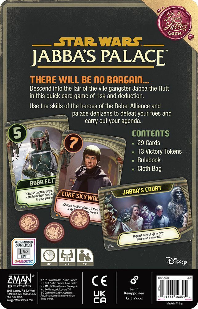 Star Wars Jabbas Palace A Love Letter Card Game NEW