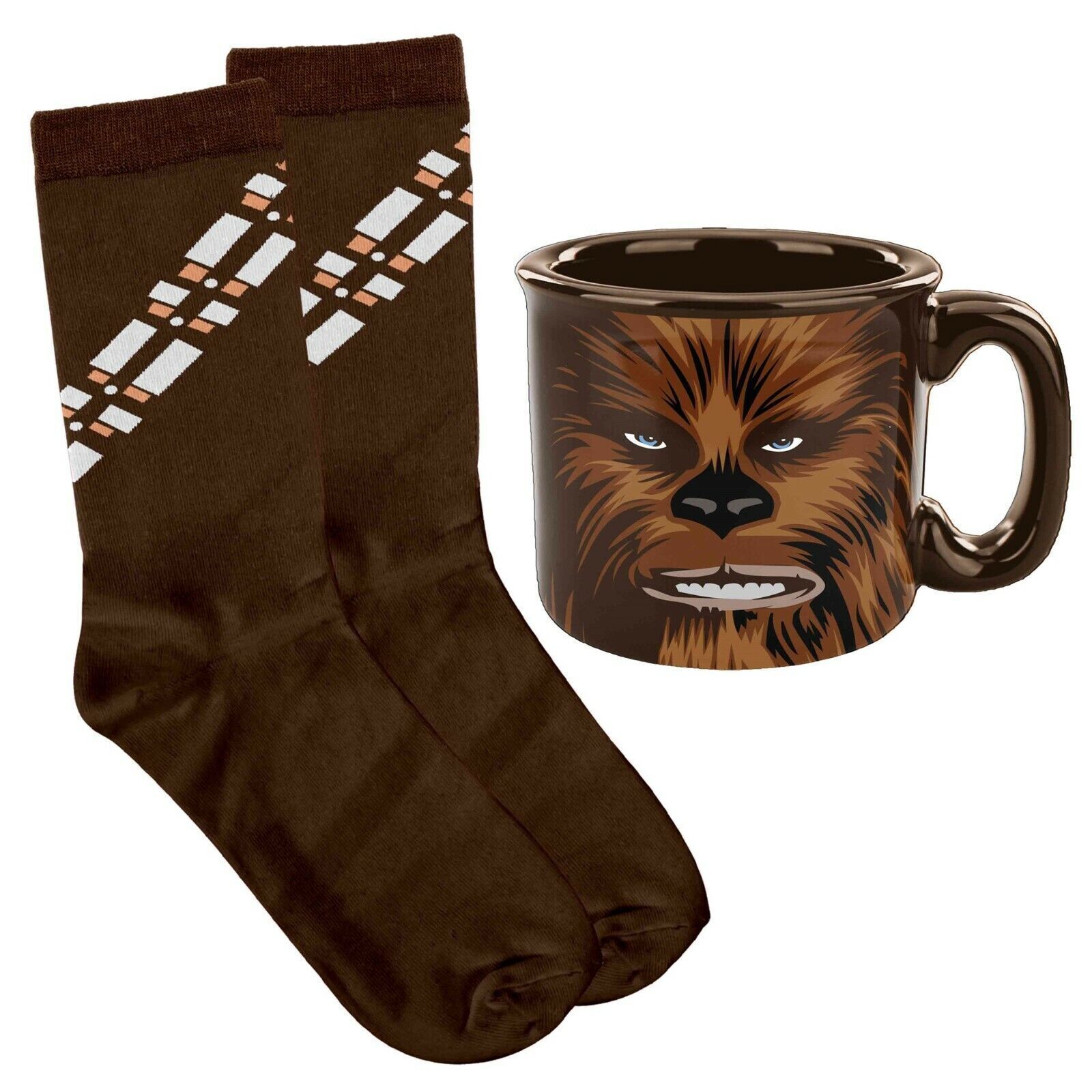 Star Wars Chewbacca Camp Mug Cup and Sock Gift Pack Man Cave Bar Christmas Gift