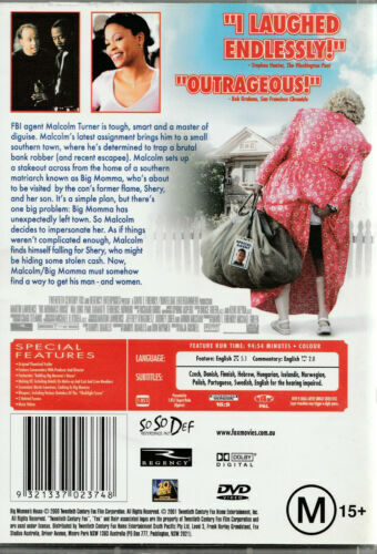 Big Momma's House, (DVD 2000, Region 4 Australia ) Martin Lawrence - NEW+SEALED 