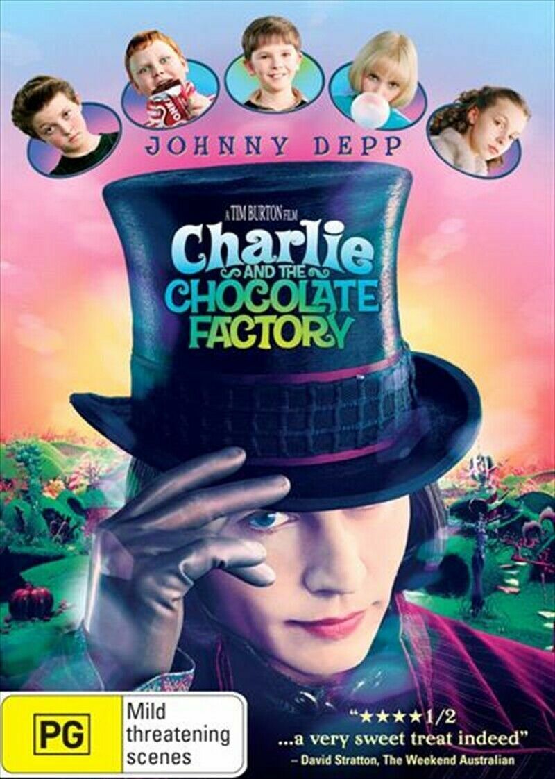 Charlie And The Chocolate Factory, (DVD,2005) Johnny Deep - NEW+SEALED 