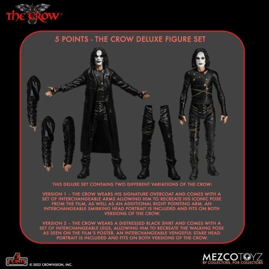 The Crow Eric Draven 5 Point Deluxe Mezco Figure Set [OE] - NEW