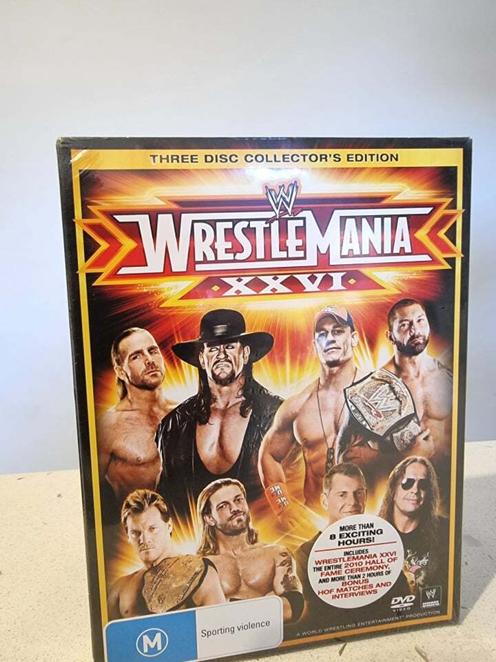 Wrestle Mania XXVI ( 3 Disc Set, DVD) Region 4 - NEW+SEALED 