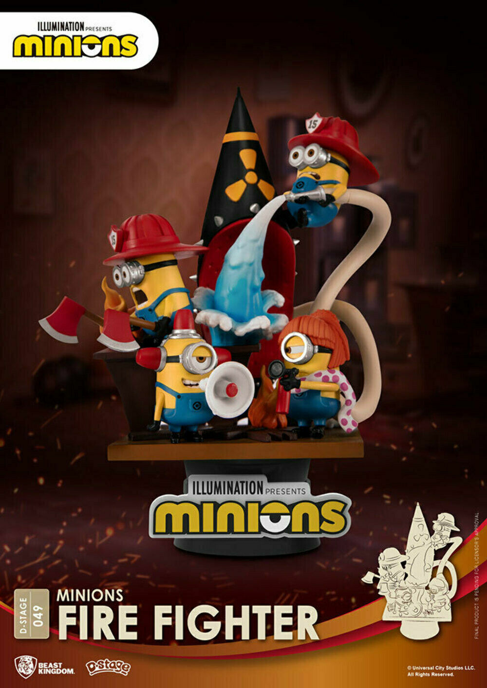 Beast Kingdom D-Stage Minions Fire Fighter NEW