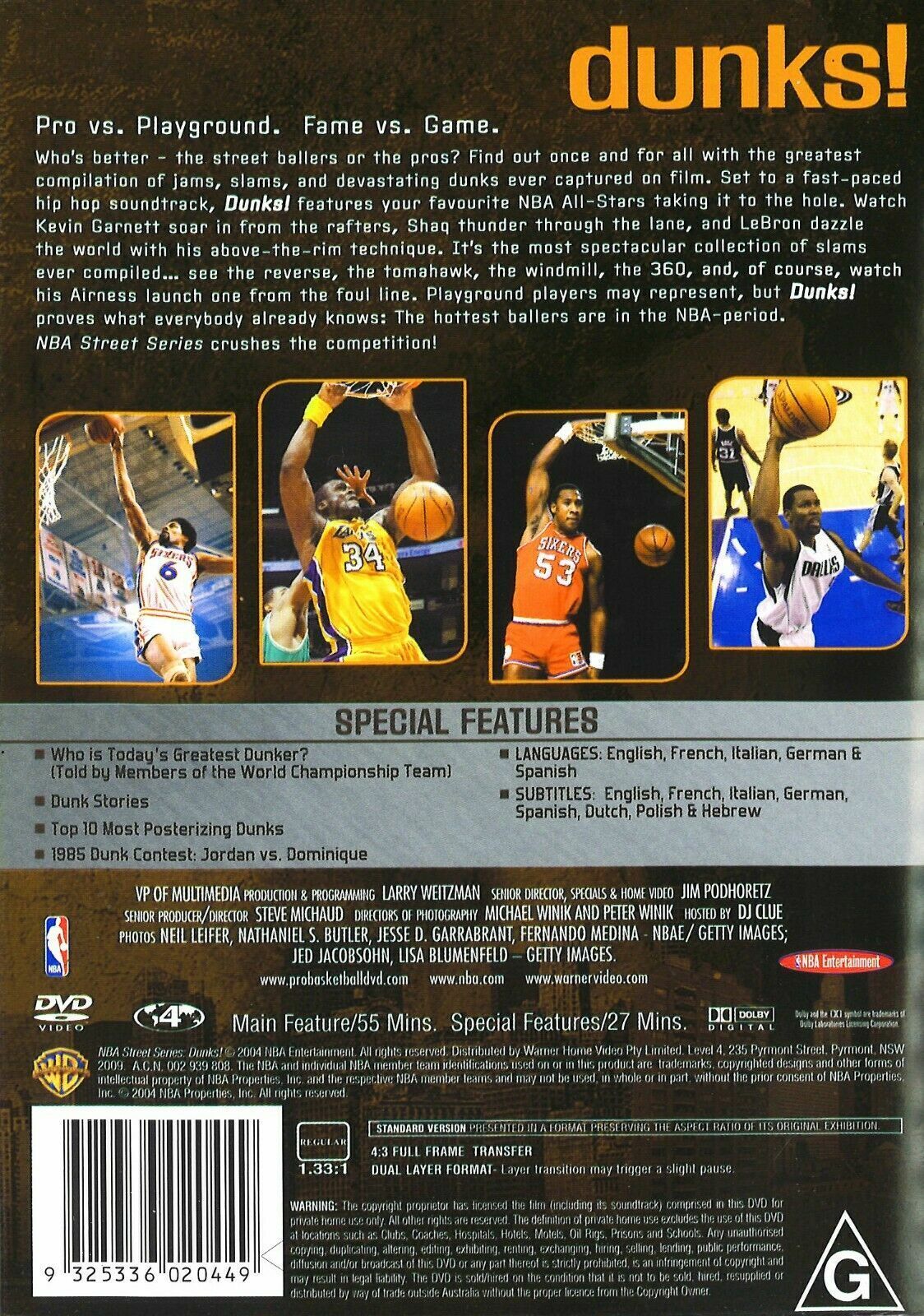 NBA Street Series Dunks Volume One 1 Hosted By DJ Clue  DVD Region 4 NEW+SEALED