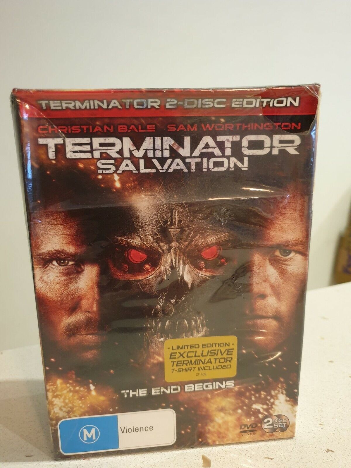 Terminator Salvation (DVD 2 Disc Set, 2009) Region 4 -Limited Edition T-Shirt 