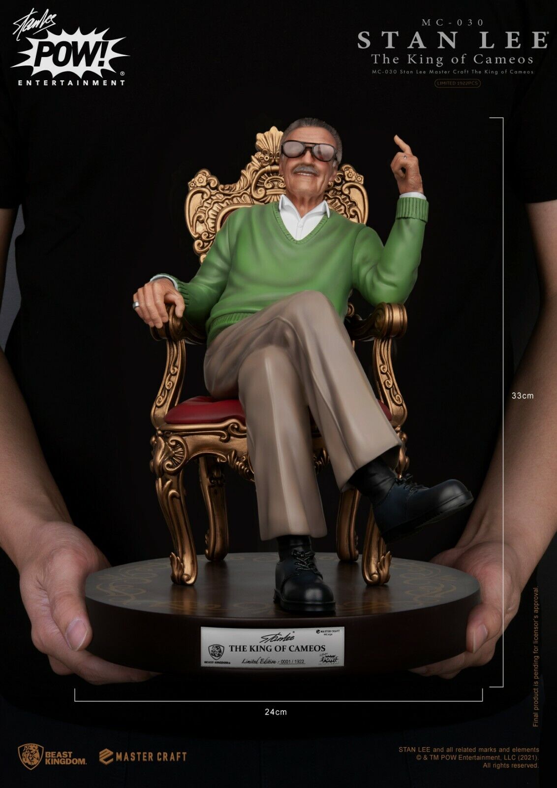 Beast Kingdom Master Craft Stan Lee the King of Cameos - NEW - LIMITED STOCK