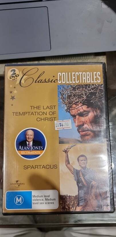 LAST TEMPTATION OF CHRIST & SPARTACUS Classic Collectables Double DVD NEW+SE    