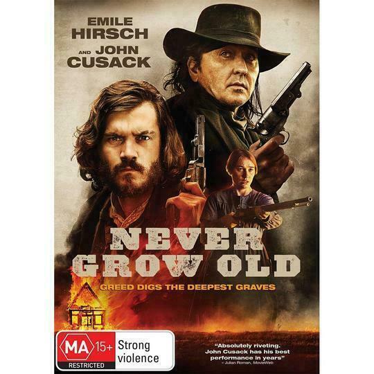 NEVER GROW OLD (DVD,2018) JOHN CUSACK, EMILE HIRSCH WESTERN - NEW+SEALED 