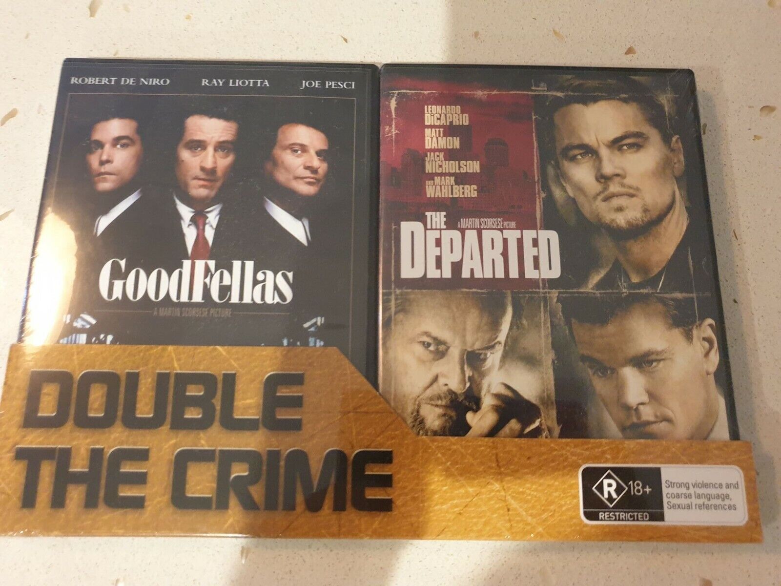 Goodfellas / The Departed Double The Crime (DVD, 2010, 2-Disc Set) NEW+SEALED 