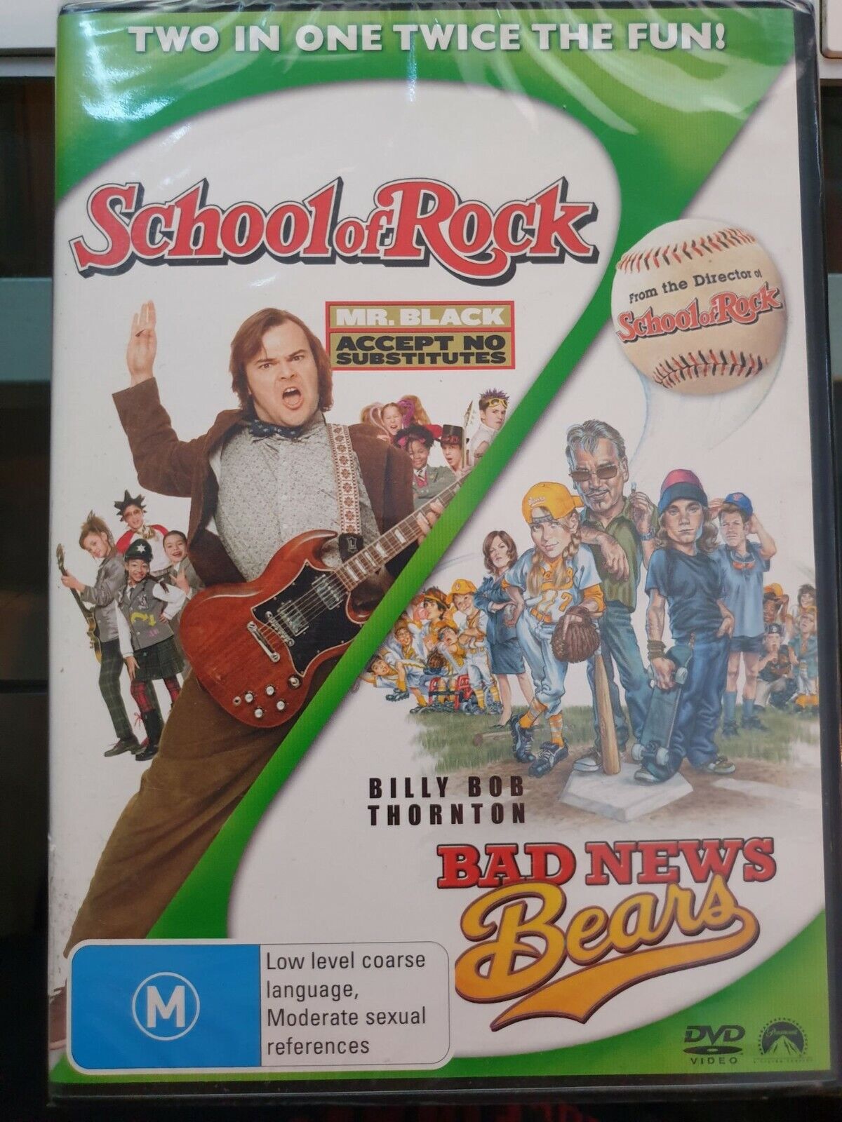 SCHOOL OF ROCK + BAD NEWS BEARS -  2-Disc set R4 DVD (JACK BLACK) - NEW+SEALED 