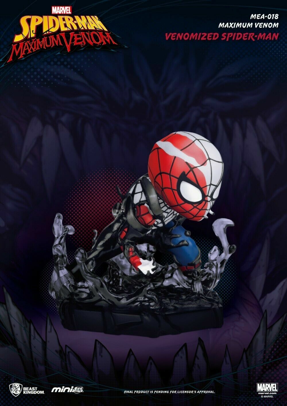 Maximum Venom:Venomized Spider-Man Mini Egg Attack Action Figure - Beast Kingdom