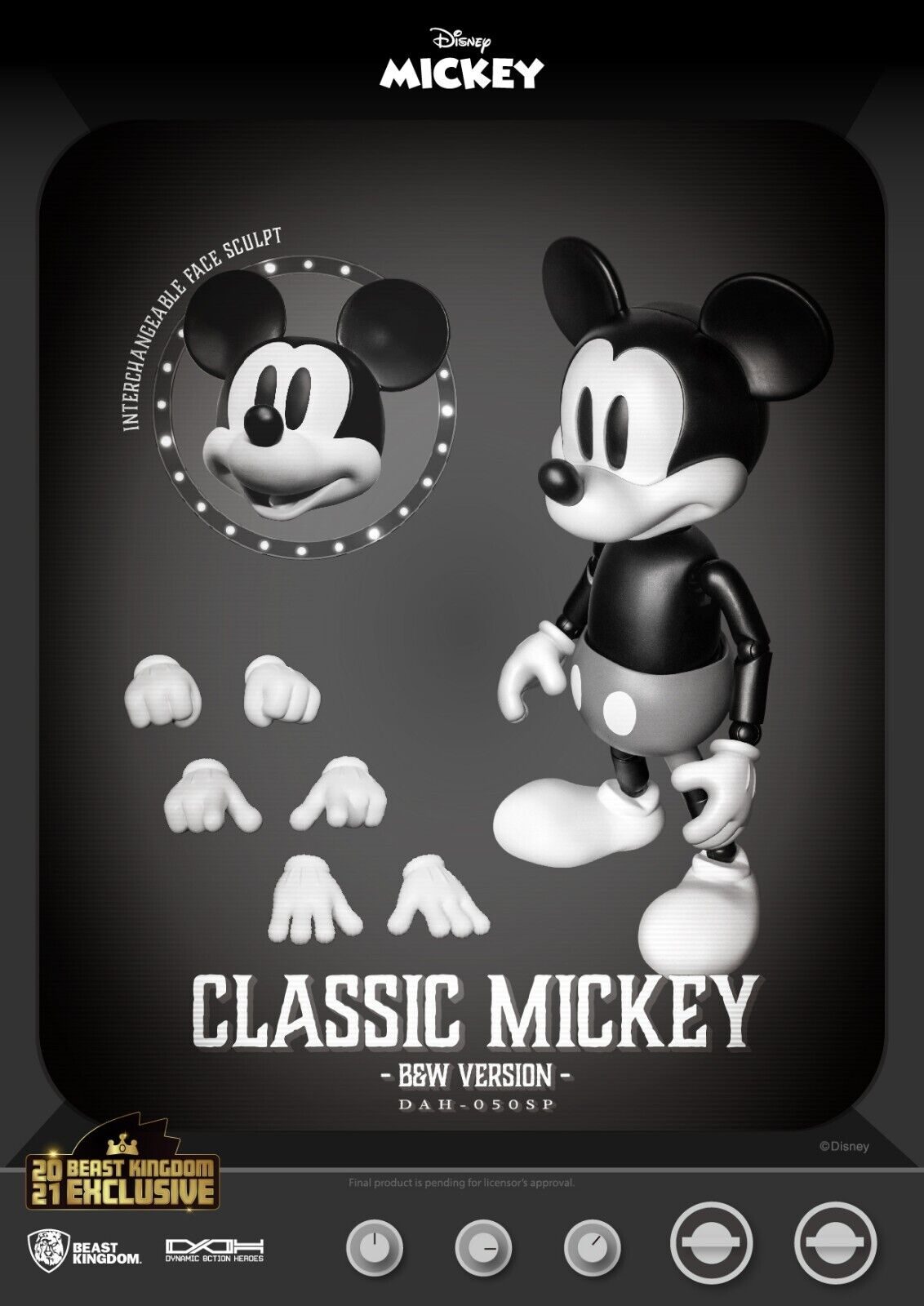 Beast Kingdom Dynamic Action Heroes Disney Mickey Mouse Classic Version SUMME...