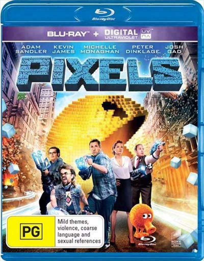 Pixels (Blu-ray + Digital UV ,2015) - Region B NEW+SEALED 