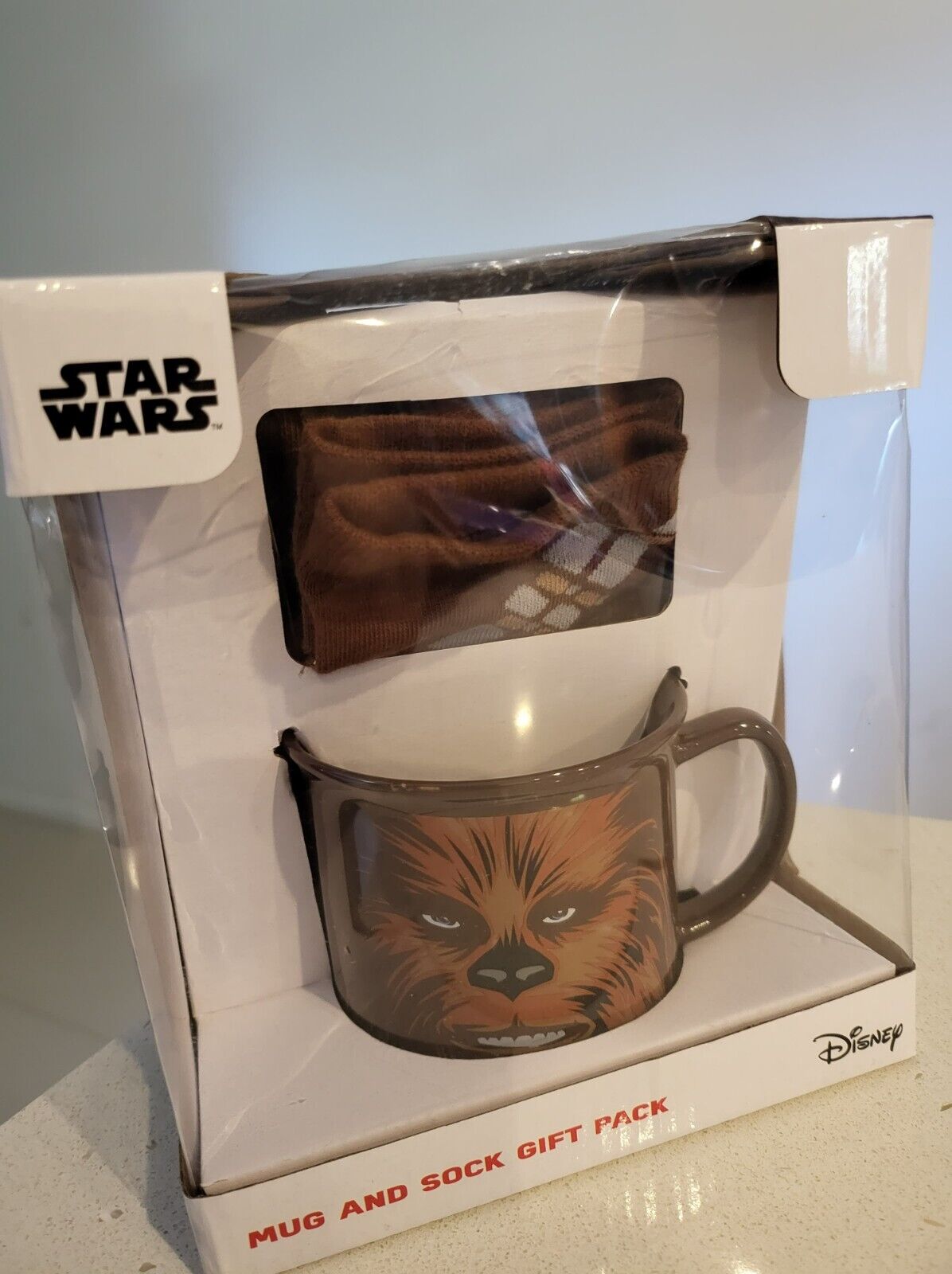 Star Wars Chewbacca Camp Mug Cup and Sock Gift Pack Man Cave Bar Christmas Gift