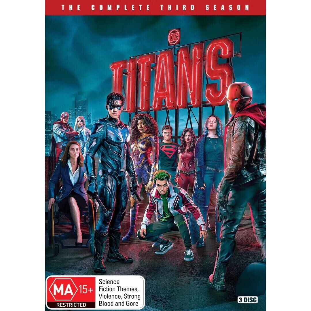 Titans - Season 3 (DVD,2022) 3 Disc Set  - Region 4 - NEW+SEALED