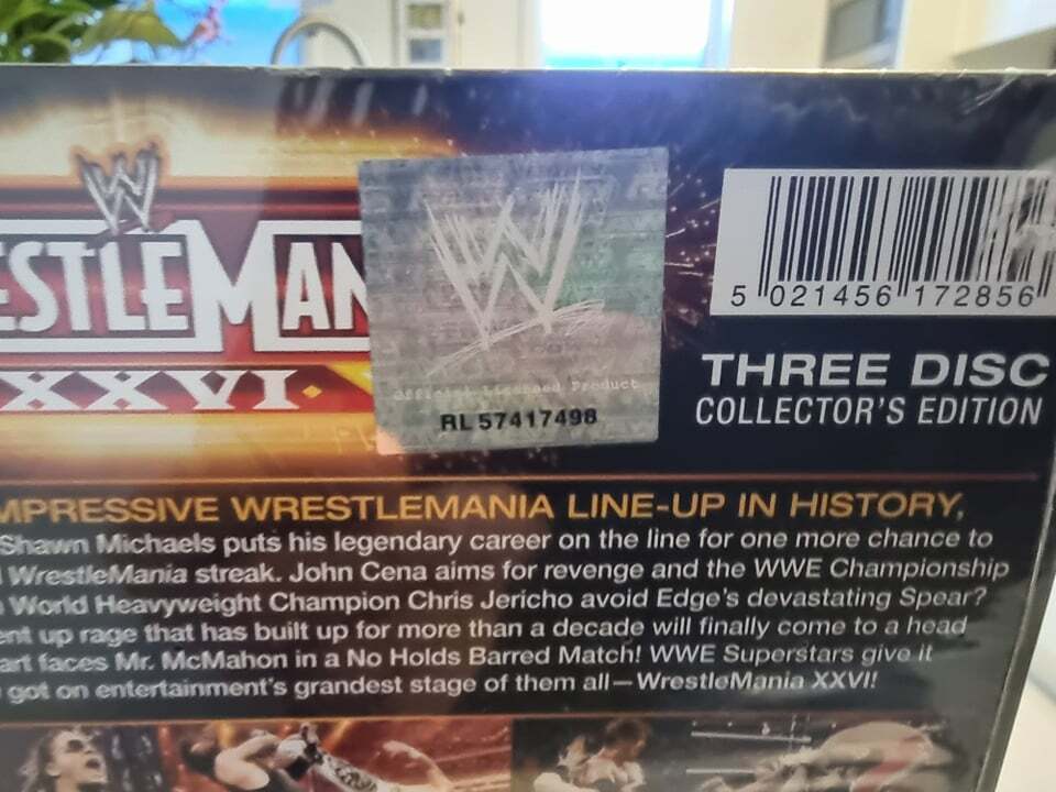 Wrestle Mania XXVI ( 3 Disc Set, DVD) Region 4 - NEW+SEALED 