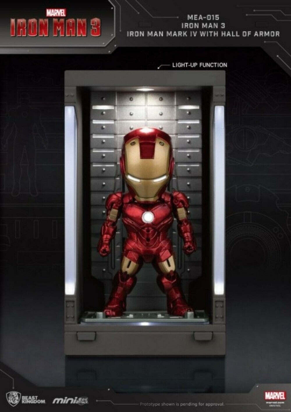 Beast Kingdom Figurine Mini Egg Attack Iron Man 3 Mark IV with Hall of Armor NEW