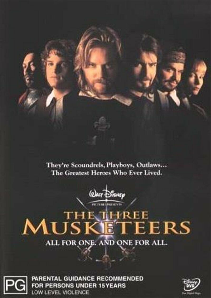 THE THREE MUSKETEERS - Kiefer Sutherland, Charlie Sheen, Region 4 - NEW+SEALED