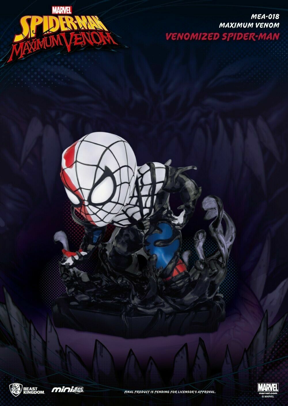 Maximum Venom:Venomized Spider-Man Mini Egg Attack Action Figure - Beast Kingdom