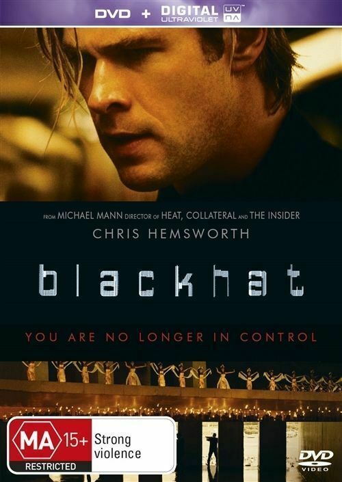 Blackhat (DVD,2015)+Digital UV - Chris Hemsworth - Region 4 - NEW+SEALED 