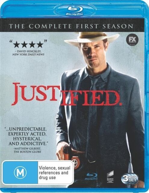 Justified : Season 1 (Blu-ray, 2012, 3-Disc Set) Region B - NEW+SEALED