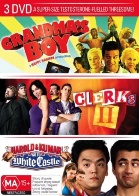 Grandma's Boy  / Clerks 2 / Harold And Kumar (DVD, 2007, 3-Disc Set) NEW+SEALED