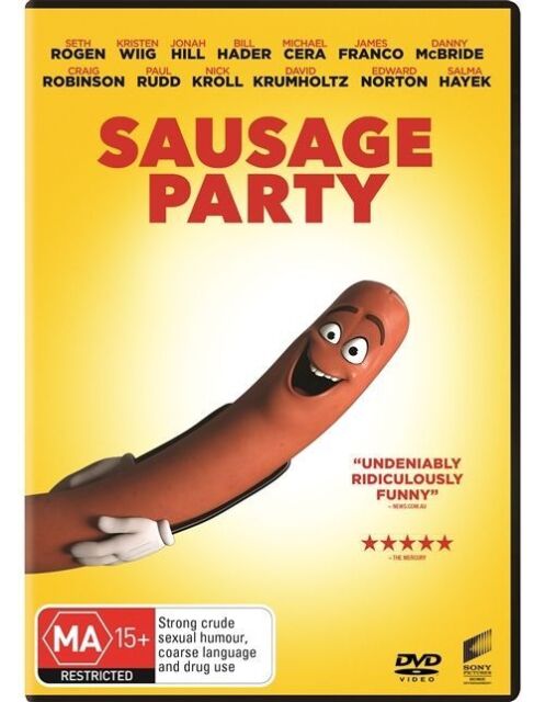 Sausage Party (DVD, 2016) AUSTRALIAN RELEASE REGION 4 - NEW+SEALED 