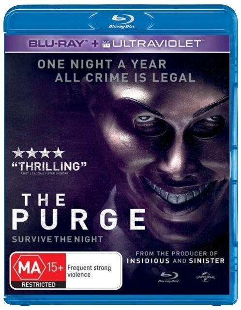 The Purge BLU RAY + ULTRAVIOLET UV - Region B - NEW+SEALED