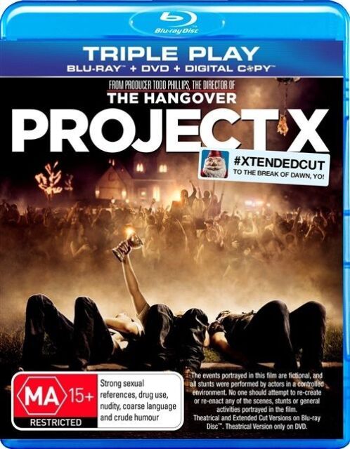 Project X (Blu-ray, 2012, 2-Disc Set) Region B,4 -Digital Copy - NEW+SEALED