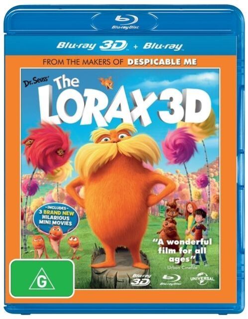 Dr. Seuss' The Lorax 3D (Blu-ray, 2012) NEW+SEALED