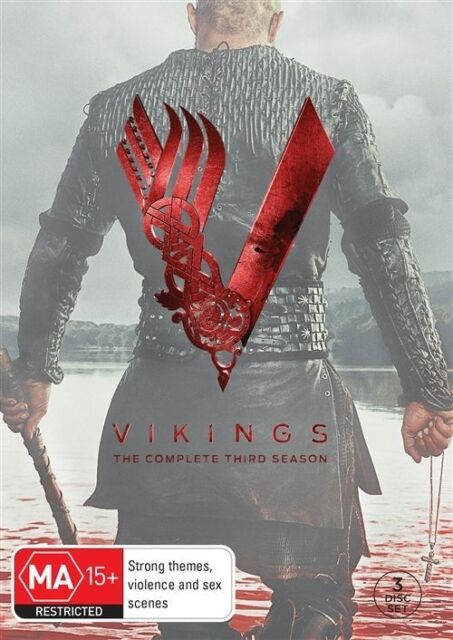 Vikings Season 3 (DVD, 3-Disc Set) Region 4 - NEW+SEALED