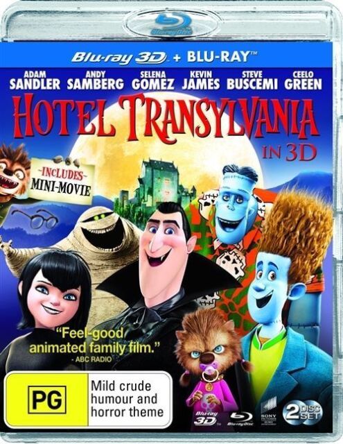 Hotel Transylvania (Blu-ray 3D+Blu-ray+DVD, 3-Disc Set) Region A,B,C NEW+SEALED 