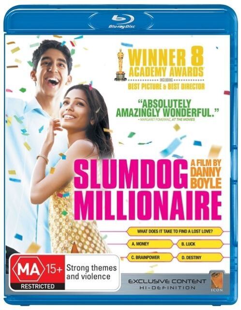 Slumdog Millionaire (Blu-ray, 2009) Region B - NEW+SEALED