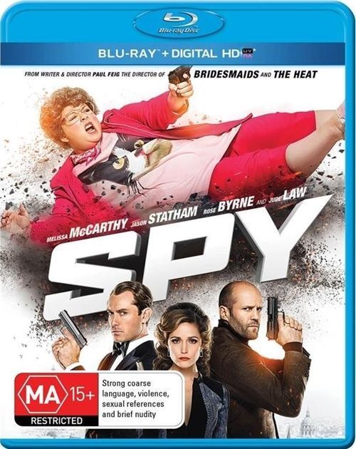 Spy (Blu-ray+Digital HD,2015) Melissa McCarthy-Jason Statham-Region B-NEW+SEALED