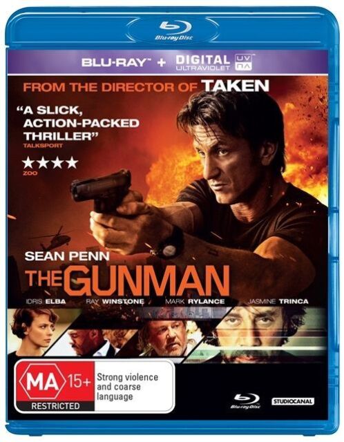 Gunman (Blu-ray + Digital UV, 2015) Sean Penn - Region B - NEW+SEALED