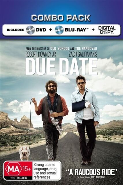 Due Date (Blu-ray+ DVD + Digital Copy 2011, 2-Disc Set) Region B - NEW+SEALED 