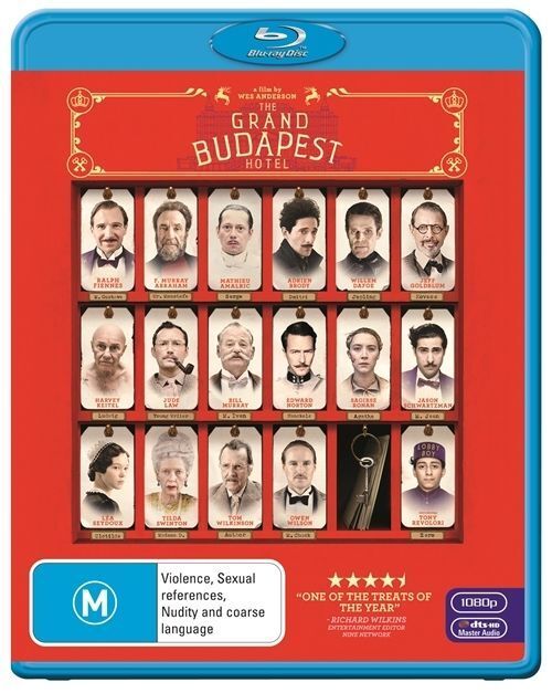 The Grand Budapest Hotel (Blu-ray, 2014) Region B - NEW+SEALED